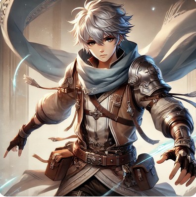 Illustration des Hauptcharakters Alexan