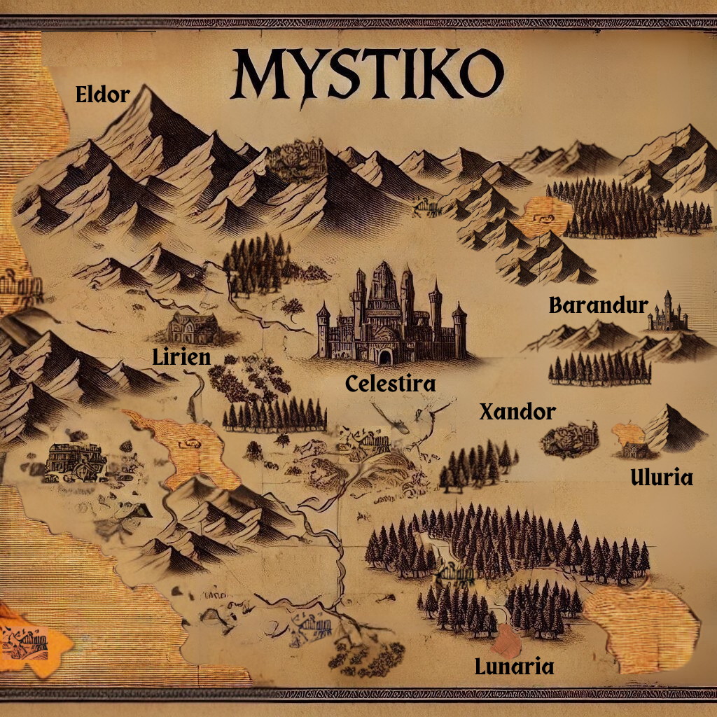 Karte von Mystiko aus Alexan – Das Geheimnis von Mystiko